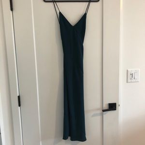 Maurie and Eve Sunrise Midi Slip Dress Teal US 4